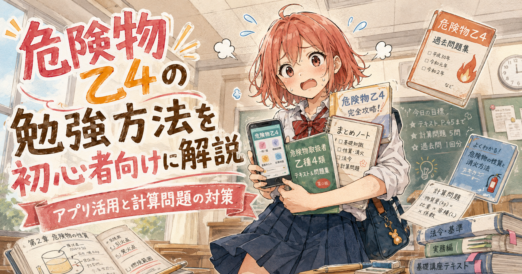 危険物乙4の勉強方法とアプリ活用・計算問題対策