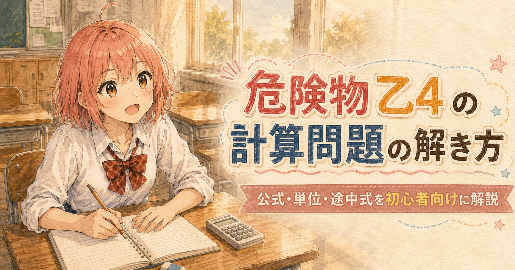 危険物乙4の計算問題の解き方を解説する記事のアイキャッチ画像